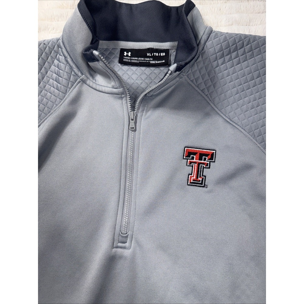 Under Armour Texas Tech Red Raiders XL Coaches ColdGear‎ 1/2 Zip EXCELLENT - Picture 2 of 11